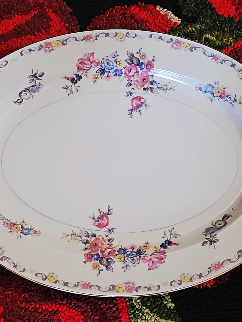 Rare 1930s Noritake Japan - Coltonia - Fine China Floral large 15" oval platter